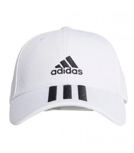Gorra Adidas Bball 3S Cap en color blanco con detalles negros disponible al mejor precio en tu tienda online de moda y deportes www.chemasport.es