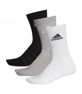 Calcetín Adidas Cush CRW 3PP en color negro, blanco y gris disponible al mejor precio en tu tienda online de moda y deportes www.chemasport.es