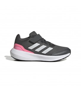 Zapatillas Adidas Run Falcon 3.0 EL K para niños en color gris y rosa disponible al mejor precio en tu tienda online de moda y deportes www.chemasport.es