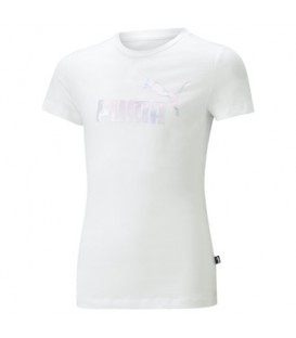 Camiseta Puma Ess Nova Shine Logo para niños en color blanco disponible al mejor precio en tu tienda online de moda y deportes www.chemasport.es