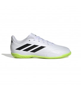 Zapatillas Adidas Copa Pure 4 IN J para niños en color blanco disponible al mejor precio en tu tienda online de moda y deportes www.chemasport.es