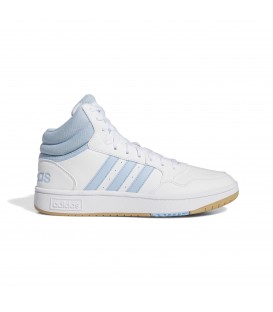 Zapatillas Adidas Hoops 3.0 Mid para mujer en color blanco y azul disponible al mejor precio en tu tienda online de moda y deportes www.chemasport.es