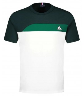 Camiseta Le Coq Sportif Saison Tee para hombre en color blanco y verde disponible al mejor precio en tu tienda online de moda y deportes www.chemasport.es