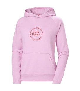 Sudadera Helly Hansen Core Graphic para mujer en color rosa disponible al mejor precio en tu tienda online de moda y deportes www.chemasport.es